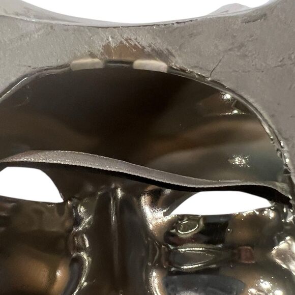 Chrome Ceramic Wall Masks Comedy Tragedy Silver Theater Art Decor Rare Pair - Picture 9 of 9